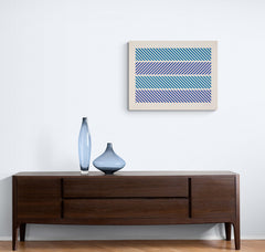 bridget riley print in interior