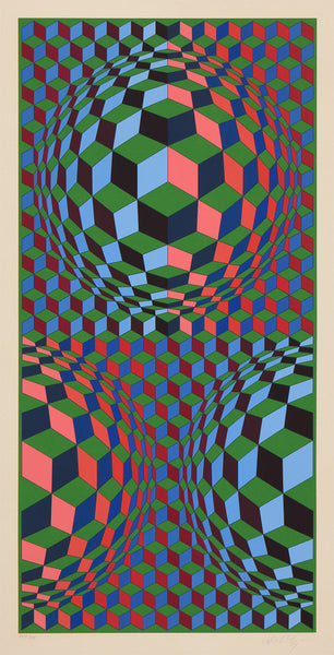 Victor Vasarely: Untitled (3 Spheres) (1969) Signed Op Art Print ...